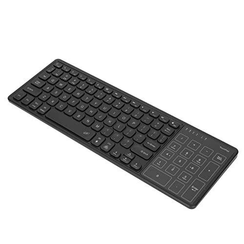 VBESTLIFE Kabellose Tastatur mit Touchpad, 2,4 GHz Kabellose Universal-RGB-Bluetooth-Touch-Tastatur mit Hintergrundbeleuchtung und Numerischem Touchpad für PC und Laptop(Schwarz) von VBESTLIFE