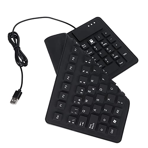 VBESTLIFE Kompakte, wasserdichte Tastatur mit Rollbarem Design, Weichem Silikonmaterial, USB-Kabelverbindung, Leisem Design, Leicht zu Tragen von VBESTLIFE