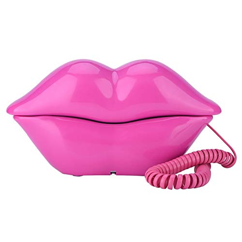 VBESTLIFE Lippe Telefon,Lustiger Rosen roter Lippenplastiktelefon, Draht Festnetz Telefon Inneneinrichtung von VBESTLIFE