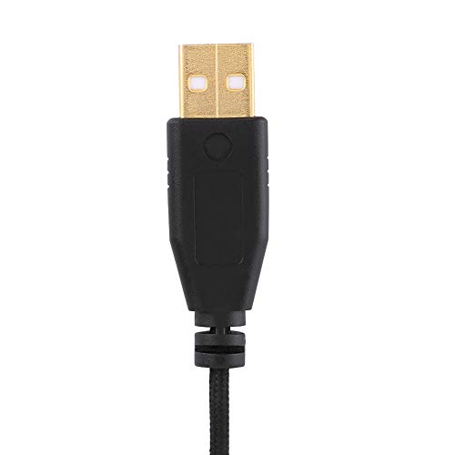 VBESTLIFE Mauskabel/Draht-Ersatz für Naga 2014, Vergoldete USB- und 5-Pin-Anschlüsse, Schwarzes Geflochtenes Kabel mit Schnalle, 2,2 M Länge von VBESTLIFE