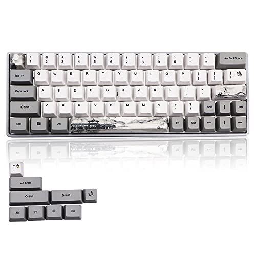 VBESTLIFE Mechanische Tastatur-Tastenkappen, 73-teilige PBT-Sublimations-Tastenkappen Universal für mechanische Tastaturen(6064 Tintenmuster) von VBESTLIFE