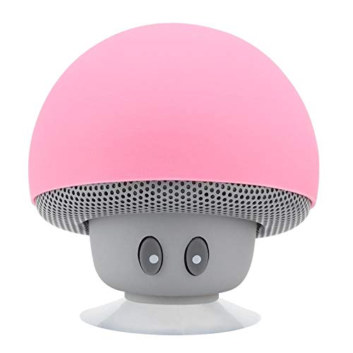 VBESTLIFE Mushroom Lautsprecher, Portable Wireless Bluetooth Pilzform Lautsprecher Subwoofer mit Saugnapf, Eingebautes Mikrofon, Pink von VBESTLIFE