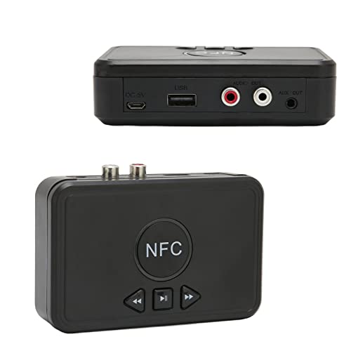 VBESTLIFE NFC-Bluetooth-Empfänger, NFC-fähiger Audioadapter Bluetooth5.0-Empfänger Unterstützt RX-Modus für HD-Heimstereo-Musik-Streaming-Soundsystem für 3,5 Mm von VBESTLIFE