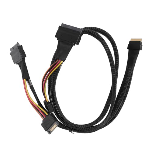 VBESTLIFE NVME PCIe SSD-Kabel, 31,50 Zoll SFF 8654 auf 2xSFF 8639 NVME PCIe SSD-Kabel, Motherboard-Zubehör, Plug-and-Play, für SAS-Kartenadapterkabel für Mainboard-SSD von VBESTLIFE