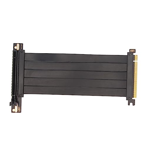 VBESTLIFE PCIe 4.0 X16-Verlängerungskabel, EMI-abgeschirmtes Flexibles Hochgeschwindigkeits-Riser-Kabel mit 90°-PCIe-Buchse (Black) von VBESTLIFE