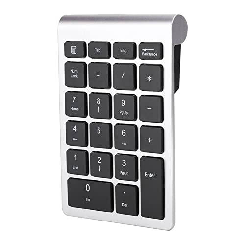 VBESTLIFE RF304 22 Tasten Kabellose -Tastatur USB 2.4G Ziffernblock mit Empfänger (Silber schwarz) von VBESTLIFE
