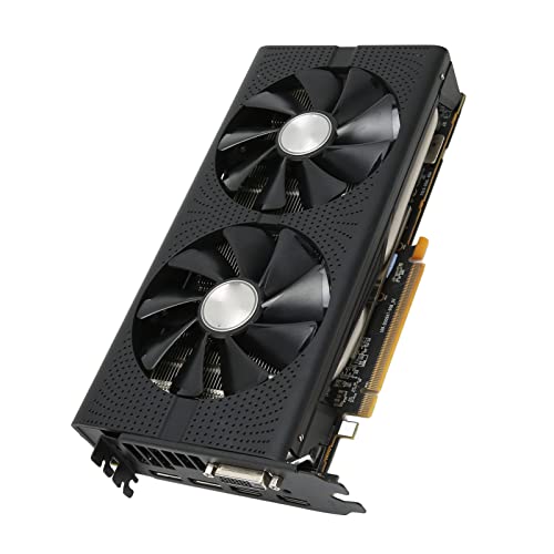 VBESTLIFE RX580 Gaming-Grafikkarte, 8 GB GDDR5 1306 MHz Frequenz Dual-Lüfter-Grafikkarte, Unterstützt 2 HDMI, 2 DP, DVI-Anschlüsse, für DIY-PC-Computer von VBESTLIFE