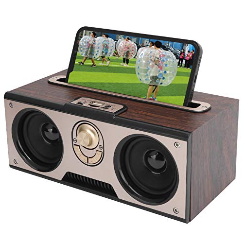 VBESTLIFE Retro-Bluetooth-Lautsprecher aus Holz, Tragbarer HiFi-Audio-Musik-Player, Support-Speicherkarte, MP3 / WMA/MPG(braun) von VBESTLIFE