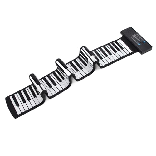 VBESTLIFE Roll-Klavier mit 88 Tasten, Tragbares Elektronisches Hand-Roll-Klavier mit 128 Tönen, Wiederaufladbar über USB, Unterstützt MIDI-Funktion, für Anfänger und Kinder von VBESTLIFE