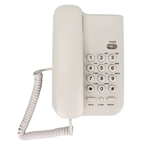 VBESTLIFE Schnurgebundenes Telefon, Weißes Kabelgebundenes Festnetztelefon Zur Wandmontage für Zuhause, Hotel, Büro, Bank, Call Center von VBESTLIFE