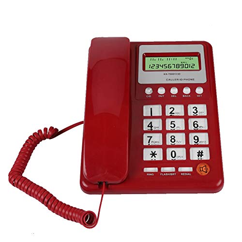 VBESTLIFE Schnurgebundenes Telefon mit Anrufer ID, DTMF/FSK Wahlwiederholung Kabelgebundenes Desktop Telefon Festnetztelefon für Home Hotel Office, mit Lautsprecher, Display von VBESTLIFE