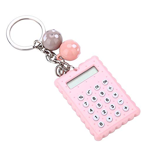VBESTLIFE -Taschenrechner, Portable Pocket Candy Farbe PVC 8-stelliger elektronischer Taschenrechner mit Silikonknöpfen und Schlüsselanhänger-Schnalle für Kinderstudenten(Rosa) von VBESTLIFE