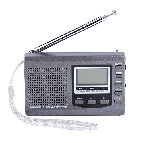 VBESTLIFE Tragbare Radios, FM/MW/SW Empfänger mit Digital Wecker FM Radio Receiver(Grau) von VBESTLIFE