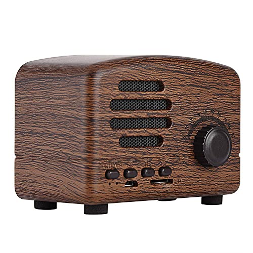 VBESTLIFE Tragbare Retro Bluetooth Lautsprecher,Desktop FM Radio Bass Stereo Holz Lautsprecher mit Mic,unterstüzt USB TF Karte[Rosenholz] von VBESTLIFE