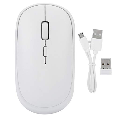 VBESTLIFE Tragbare USB wiederaufladbare Gaming-Maus PC-Gaming-Computer Mäuse 2,4 GHz Wireless Optical Mouse für PC Laptop Notebook-Computer(Weiß) von VBESTLIFE
