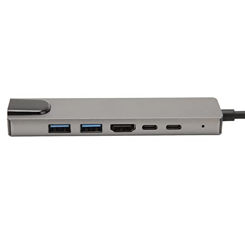 VBESTLIFE Typ-C-zu-HDTV-Hub, 6-in-1-4K-HD-Multimedia-Schnittstelle, 87 W Leistung, Ethernet, USB-C-USB-Anschluss, USB-C-Ethernet-Hub von VBESTLIFE