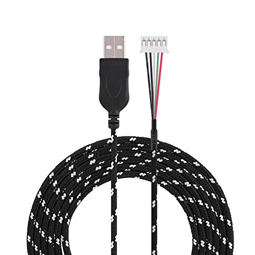 VBESTLIFE USB Ersatz Kabel Draht für Steelseries kana Maus,2,2 Meter(Schwarz + Orange) von VBESTLIFE