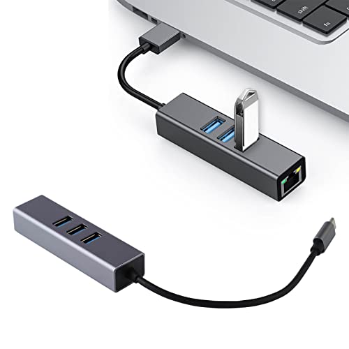 VBESTLIFE USB-Hub, USB 3.0 auf Megabit RJ45-Adapter, Multiport-Adapter, Schnelle Datenübertragung, 3 USB 3.0-Anschlüsse, USB-Splitter, für Laptop, Mobile Festplatte, Drucker, Kamera von VBESTLIFE
