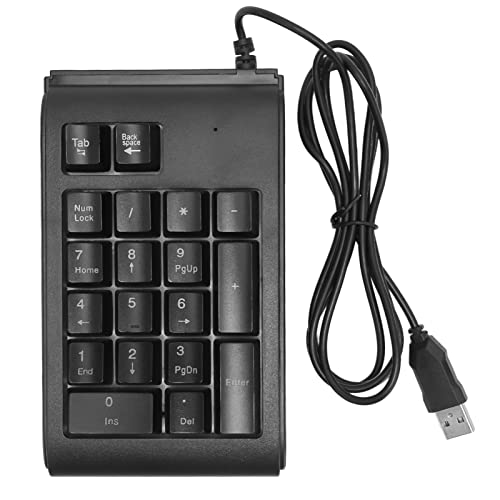 VBESTLIFE USB-Kabel-Ziffernblock, Tragbarer 19-Tasten-wasserdichter Nummernblock mit RGB für Notebook, Laptop, Computer, Unterstützung für, für Android, für OS X(Schwarz) von VBESTLIFE
