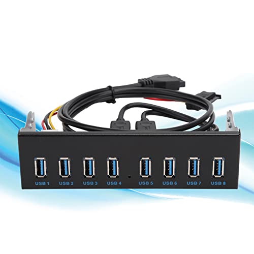 VBESTLIFE USB3.0 8-Port-Hub-Frontplattenadapter für PC-Computer, Fügt 8 Hochgeschwindigkeits-USB-Anschlüsse Hinzu von VBESTLIFE