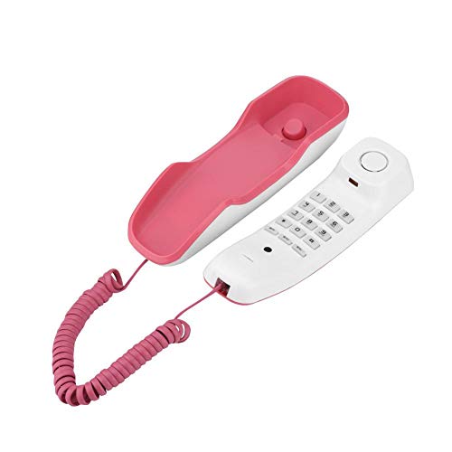 VBESTLIFE Wandtelefon,Verdrahtet Festnetztelefon mit Lautsprecher mit Pause/Mute/Wahlwiederholung für Haus, Büro,rosa von VBESTLIFE