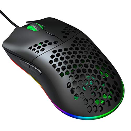 VBESTLIFE Wired Gaming Mouse, Hole Mouse Tragbare USB-Maus Ergonomische Maus - Passen Sie Ihre Hand an Schöne 6-Tasten-Mäuse RGB-Beleuchtungsmaus für PC, Desktop, Laptop von VBESTLIFE