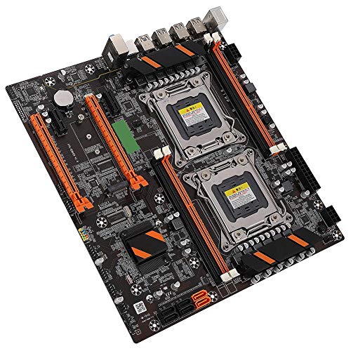 VBESTLIFE X79 Desktop-Motherboard, Dual-Socket-integrierte Rückseite 2 x USB3.0/Gigabit-LAN-Karte/DDR3 Vierkanal-Desktop-Motherboard mit SATA-Kabel von VBESTLIFE