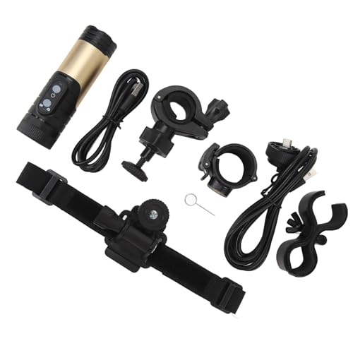 VBESTLIFE wasserdichte Fahrradkamera, WiFi H.264 Kompression Typ C Aluminiumlegierung 12MP Helmkamera für Motorrad (Gold) von VBESTLIFE