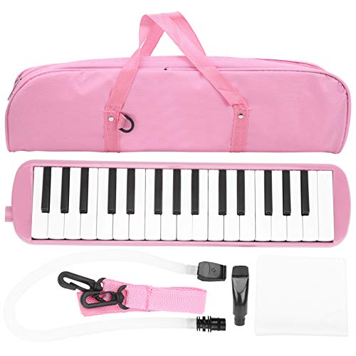 Vbest Life 32 Key Melodica Instrument Keyboard Klavierstil mit Mundstück-Röhrensets und Tragetasche für Kinder Anfänger Erwachsene Geschenk Schwarz(Rosa) von VBESTLIFE