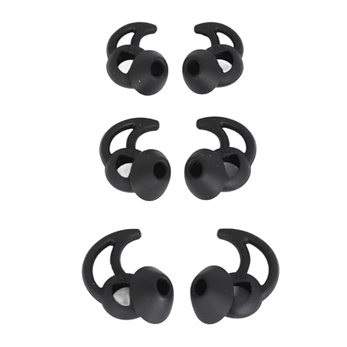 Weiche Silikon-Ersatz-Ohrhörerspitzen, Ohrhörerabdeckungen für Bose, für Sport-Kopfhörer, 3 Paar, S/M/L (Black) von VBESTLIFE