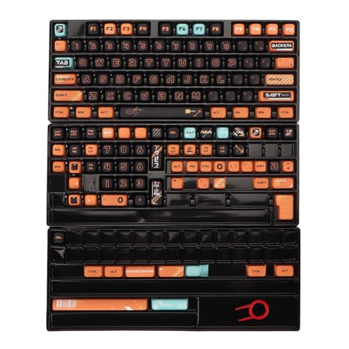 XDA PBT-Tastenkappen, 141 Tasten, Farbsublimation, Farbecht, Individuelles Tastenkappen-Set für 61 87 98 104 108 141 Cherry Mx Switches Mechanische Tastatur, XDA-Höhe von VBESTLIFE