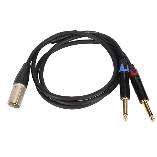 XLR 3 Pin Stecker auf Doppel 6,35 Mm 1/4 Zoll TS Stecker Y-Splitterkabel, Dual Mono Stecker 6,35 Mm auf XLR Stecker Mikrofon Sound Konverter Adapter (1m) von VBESTLIFE