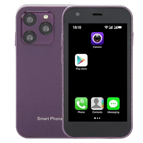 XS15 3G Smartphone, 3 Zoll WiFi RAM 2 GB ROM 16 GB 3D-Glas Slim HD-Kamera Dual-SIM-Smartphone, Android 8.1, Integrierter 1000-mAh-Akku (Purple) von VBESTLIFE
