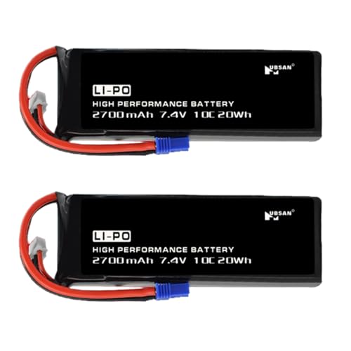 7,4 V 2700 mAh 20 Wh 10C Akku für Hubsan X4 H501S H501C H501A H501M Quad Zubehör Drohne Batterie (2 Stück) von VBILUM
