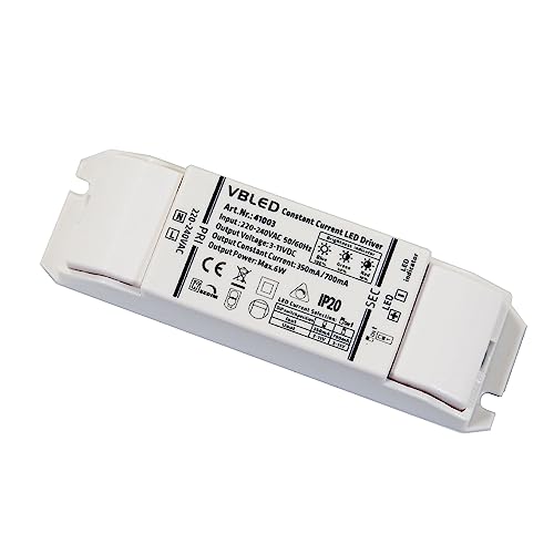 VBLED LED Trafo Konstantstrom 6W 3-11VDC 350/700mA Netzteil IP20 Treiber für LED Leuchtmittel Beleuchtung mit 3 Stufen (10%-50%-100%) dimmbar von VBLED