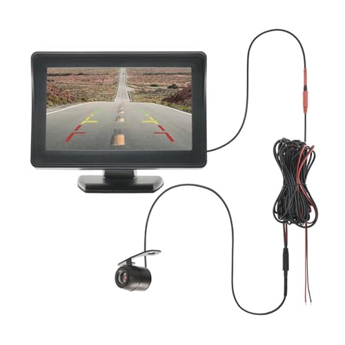 Auto Rückansicht Kamera Mit Monitor 4,3 Zoll Parkplatz Reverse Fahrzeug Parkkamera Rückfahrkamera Auto(430-BF) von VBVGMZAS