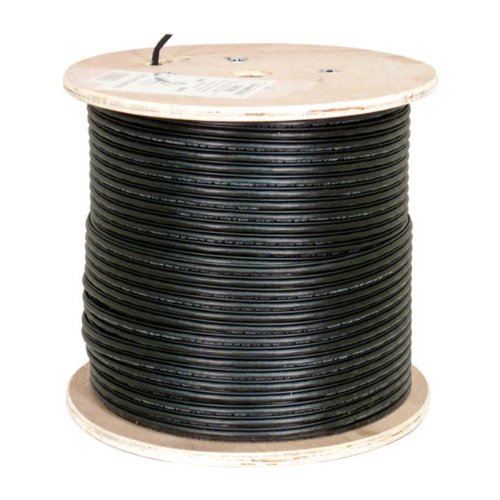 Vertikales Kabel Cat6, UTP, UV-Ummantelung, Outdoor, CMX, Messenger, 305 m, schwarz, Bulk Ethernet Kabel, Holzspule von VC VERTICAL CABLE
