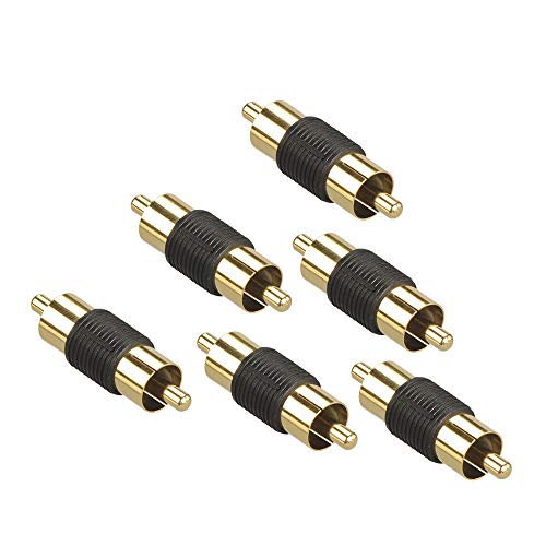 VCE 6 Stück Cinch Adapter Chinch Stecker auf Chinch Stecker Adapter Audio Video Adapter Cinch Stecker auf Cinzh Stecker Kupplung AV Verbinder Verbindungsstück von VCE