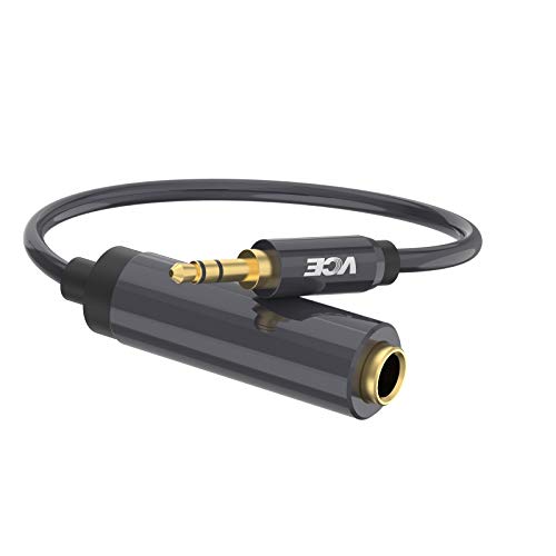 VCE Klinke Adapter Mikrofon Kopfhörer klinkenadapter 3,5mm Stecker auf 6,35mm Buchse Audio Adapter mit Vergoldete Stecker für Kopfhörer, Lautsprecher, Klavier - 20cm von VCE