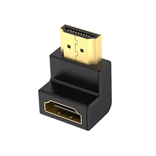 VCELINK 8K HDMI Winkelstecker 90 Grad, HDMI 2.1 Kabel Abgewinkelt Stecker auf Buchse, HDMI Winkeladapter Vergoldet, 8K@60Hz, 4K@120Hz, HDR, eARC, Dolby für HDTV Switch Laptop PS4 Xbox von VCELINK