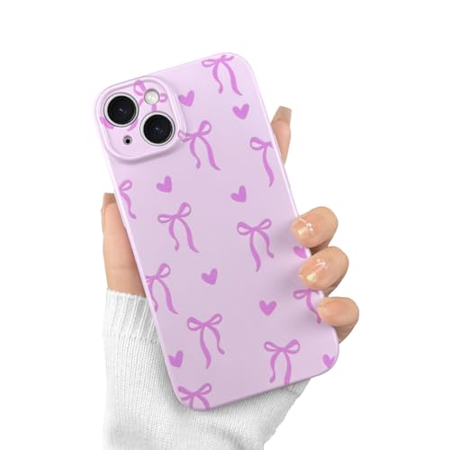 VCGFJD Kompatibel für iPhone 13 Hülle, ästhetisches Niedliches Schleifen Herzmuster Design für Frauen und Mädchen, Trendig Einfach Schlank TPU Stoßfest Objektivschutz Handyhülle, Lila VCGFJD Kompatibel für iPhone 13 Hülle, ästhetisches Niedliches Schleifen Herzmuster Design für Frauen und Mädchen, Trendig Einfach Schlank TPU Stoßfest Objektivschutz Handyhülle, Lila von VCGFJD