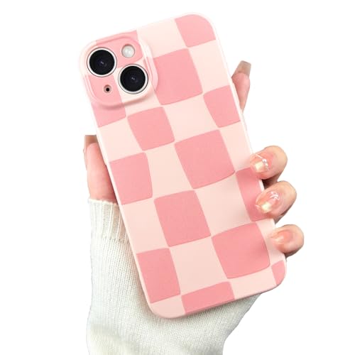 VCGFJD Kompatibel mit iPhone 15 Hülle, Niedliches Schachbrettblöcke, ästhetisches Muster für Frauen und Mädchen, Trendige Schlanke TPU-Stoßfeste Objektivschutz-Handyhülle, Rosa VCGFJD Kompatibel mit iPhone 15 Hülle, Niedliches Schachbrettblöcke, ästhetisches Muster für Frauen und Mädchen, Trendige Schlanke TPU-Stoßfeste Objektivschutz-Handyhülle, Rosa von VCGFJD