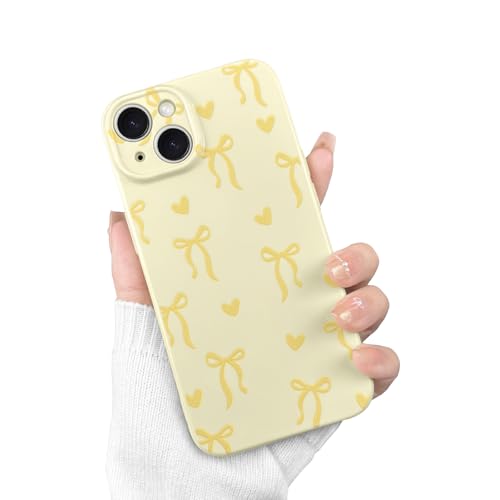 VCGFJD Kompatibel für iPhone 15 Hülle, ästhetisches Niedliches Schleifen Herzmuster Design für Frauen und Mädchen, Trendig Einfach Schlank TPU Stoßfest Objektivschutz Handyhülle, Gelb VCGFJD Kompatibel für iPhone 15 Hülle, ästhetisches Niedliches Schleifen Herzmuster Design für Frauen und Mädchen, Trendig Einfach Schlank TPU Stoßfest Objektivschutz Handyhülle, Gelb von VCGFJD