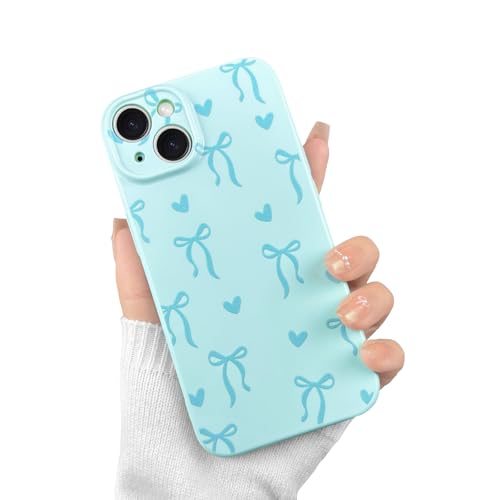 VCGFJD Kompatibel für iPhone 15 Hülle, ästhetisches Niedliches Schleifen Herzmuster Design für Frauen und Mädchen, Trendig Einfach Schlank TPU Stoßfest Objektivschutz Handyhülle, Blau VCGFJD Kompatibel für iPhone 15 Hülle, ästhetisches Niedliches Schleifen Herzmuster Design für Frauen und Mädchen, Trendig Einfach Schlank TPU Stoßfest Objektivschutz Handyhülle, Blau von VCGFJD