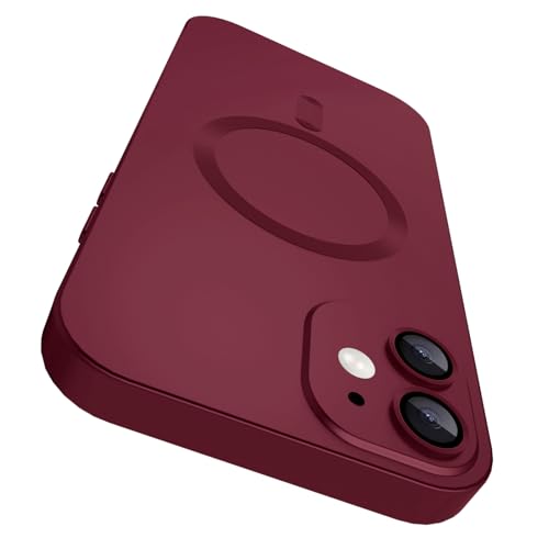 VCGFJD Magnetische Schutzhülle für iPhone 12 mit Kameraobjektivschutz, matt-metallischer Glanz schlank weich TPU-Stoßdämpfer stoßfeste Handyhülle für iPhone 12, Weinrote VCGFJD Magnetische Schutzhülle für iPhone 12 mit Kameraobjektivschutz, matt-metallischer Glanz schlank weich TPU-Stoßdämpfer stoßfeste Handyhülle für iPhone 12, Weinrote von VCGFJD