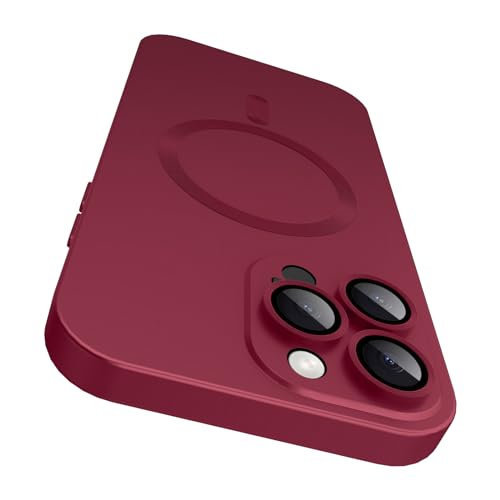 VCGFJD Magnetische Schutzhülle für iPhone 14 Pro Max mit Kameraobjektivschutz, matt-metallischer Glanz schlank weich TPU-Stoßdämpfer stoßfeste Handyhülle für iPhone 14 Pro Max, Weinrote VCGFJD Magnetische Schutzhülle für iPhone 14 Pro Max mit Kameraobjektivschutz, matt-metallischer Glanz schlank weich TPU-Stoßdämpfer stoßfeste Handyhülle für iPhone 14 Pro Max, Weinrote von VCGFJD