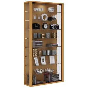 VCM my home Vitrosa Maxi Vitrine buche 8 Fachböden mit Beleuchtung von VCM my home
