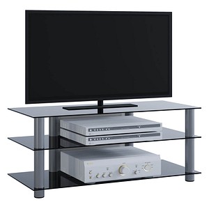 VCM my media TV-Rack Zumbo silber, schwarzglas von VCM my media