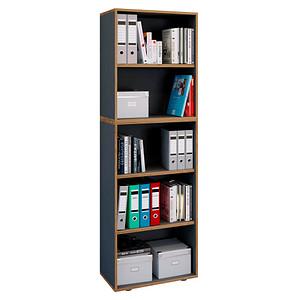 VCM my office Aktenregal Salia anthrazit, honig-eiche 60,0 x 32,0 x 182,7 cm von VCM my office