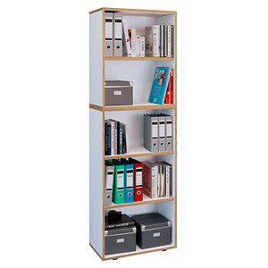 VCM my office Aktenregal Salia weiß, honig-eiche 60,0 x 32,0 x 182,7 cm von VCM my office